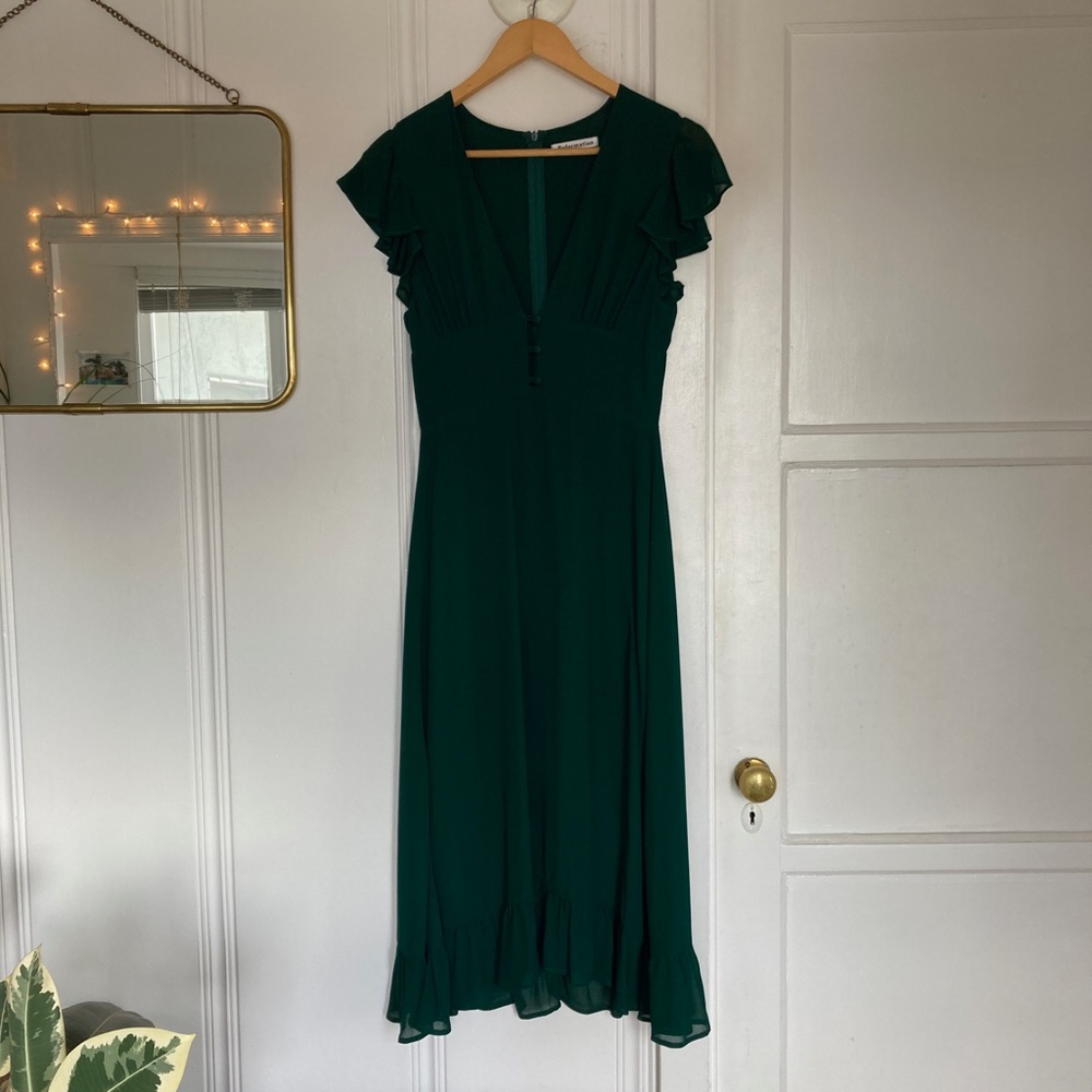 Reformation Riegan Dress, Green Size 2